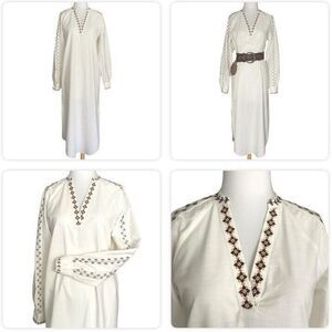 Treasure & Bond White Bungalow Embroidered Maxi Dress Women's Size XS Beachwear